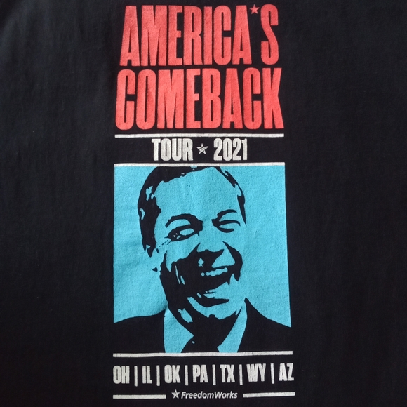Men's T-shirt America's Comeback Tour 2021 Featuring Nigel Farage Graphic Print - Picture 1 of 10